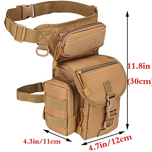 Multi-Purpose Hiking Waist Fanny Pack Running Backpack Outdoors Camping Bike Cycling Shoulder Bag - color: Khaki