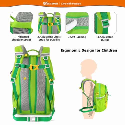 SKYSPER Kids Backpack 12L Children School Bag Child Boy Girl Pack Ages 4-8 for Traveling Day Trips Classes Camping(Applegreen) - color: Applegreen, size: Small