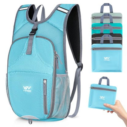 15L Foldable Hiking Backpack,Lightweight Packable Waterproof Machine Washable Daypack with Chest Strap,Small Folding Pack for Travel/Walking for Men&Women-0.52LB Blue - color: Blue