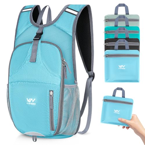 15L Foldable Hiking Backpack,Lightweight Packable Waterproof Machine Washable Daypack with Chest Strap,Small Folding Pack for Travel/Walking for Men&Women-0.52LB Blue - color: Blue