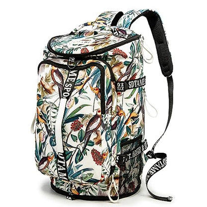 Gym Duffle Bag Backpack with Shoe Compartment,4 ways Travel Backpack for Women and Men,Multi-Functional Weekender bag with Waterproof Layer&Laptop Compartment for Fitness, Travel,Camping - color: Yellow