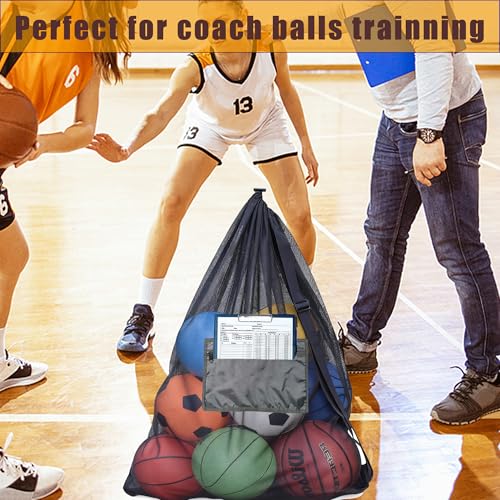 Extra Large Mesh Ball Bag,Drawstring Bags Sports Soccer Ball Bag Holding Basketball, Volleyball, Baseball, Swimming Gear