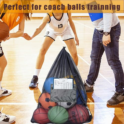 Extra Large Mesh Ball Bag,Drawstring Bags Sports Soccer Ball Bag Holding Basketball, Volleyball, Baseball, Swimming Gear