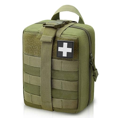 1000D Molle Ifak Pouch Rip Away, Tactical Tear Away Medical Pouch Empty, Military First Aid Pouch Bag Only for Camping Hiking Travel - color: Army Green