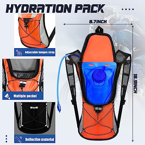 Buryeah 5 Pcs Hydration Backpack Pack with 5 Pcs 2l Water Bladder Lightweight Water Backpack for Men Women Running Cycling Biking Climbing Hiking, Hydro Pack for Adults