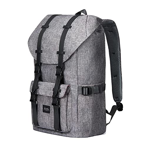 KAUKKO Travel Laptop Backpack, Outdoor Rucksack, Backpack Fits 15.6"(Linen Grey) - color: 1linen Grey, size: Large