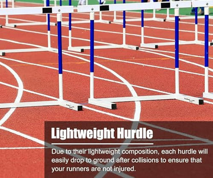 Track and Field Hurdles for Adult Athletes, Adjustable Height 30-42in Agility Hurdles, Outdoor Workout Training Pole Set, Professional Hurdle