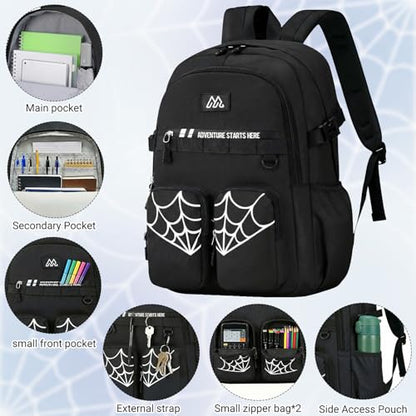 Kids Backpack for Boys - Cool Boys Backpacks with Waist pack for Kids Teens Elementary Middle School, 18″ Large Capacity Students Bookbag, Perfect for Travel and School - color: Black-backpack-only