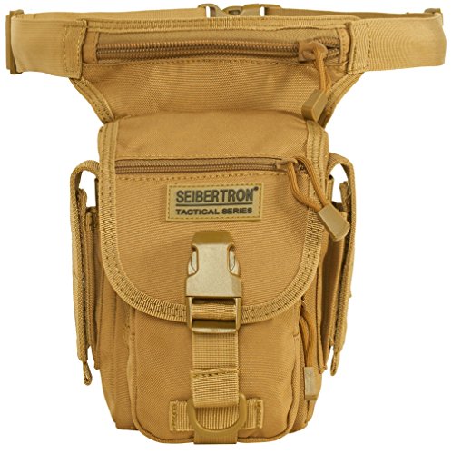 Seibertron Waterproof Tactical Outdoor Hiking Airsoft Utility Leg Bag Khaki - color: Leg Bag Khaki