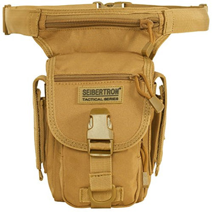 Seibertron Waterproof Tactical Outdoor Hiking Airsoft Utility Leg Bag Khaki - color: Leg Bag Khaki