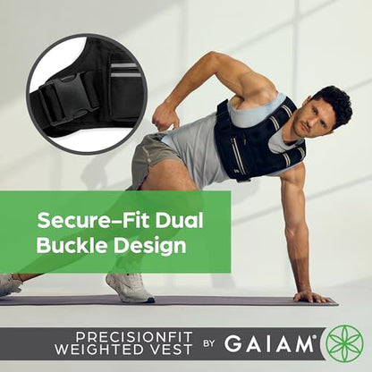 Gaiam Weighted Vest for Women and Men, Adjustable Weighted Workout Vest for Walking, Running, Strength Training - size: PrecisionFit