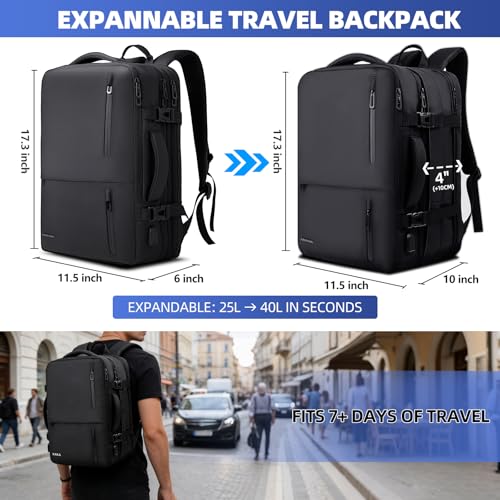 TPAID Vacuum Backpack 25L-40L with Built-in Pump, Fits 17" Laptop - size: 17 IN