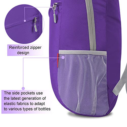 ZOMAKE Lightweight Packable Backpack 20L,Foldable Backpacks Small Daypack for Hiking Water Resistant Day Bag for Travel(Purple) - color: Purple