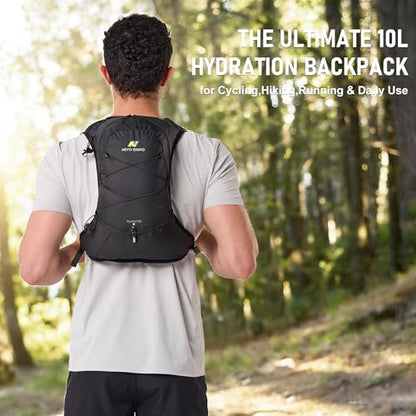 N NEVO RHINO Hydration Backpack,Lightweight Water Backpack for Hiking with 2L Water Bladder,Hydropack Hydration Pack for Cycling Running Trail Rave - color: Black