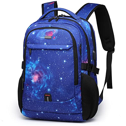 DUSLANG 17 Inch Travel Laptop Backpack Water Resistant College Backpack for Men Laptop Bag with USB Charging Port,Sky Blue - color: Sky Blue, size: 17 Inch