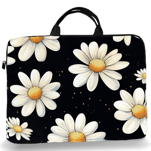 15-Inch Laptop Sleeve – Stylish, Lightweight, Shockproof, Water-Resistant Case for Lenovo, HP, Dell, Asus Notebooks - Daisy - color: Daisy