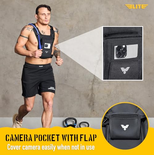 Elite Hydra Running Chest Pack w/ Gun Holster, Phone Holder Touch Friendly, Camera Pocket for Men/Women Lightweight Hydration Vest Chest Rig w/ Water Bladder for Marathon, Cycling, ADV Camping, Skiing - size: Medium