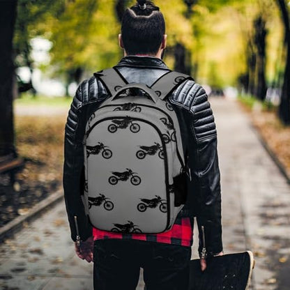 Business Travel Laptop Backpack Motorcycle Dirt Bike Black Grey, Anti Theft Water Resistant Computer Bag with Compartment for Men Women - color: Pattern (317)