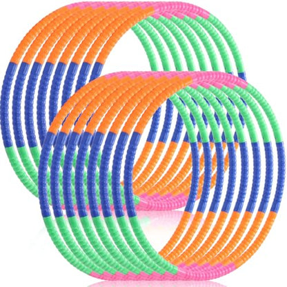 Vinsot Toy Hoop Detachable Plastic Hoops Exercise Equipment Toy Adjustable Rings for Sports Party Game Dance Pet Training - color: Tropical Bright Mix