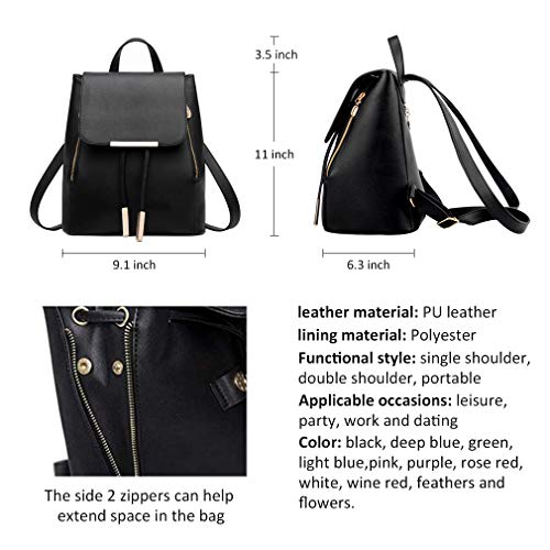 Pahajim Womens Trendy Backpack Purses PU Leather Travel Rucksack for Ladies Cute Daypacks Bags - color: White