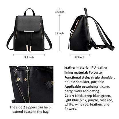 Pahajim Womens Trendy Backpack Purses PU Leather Travel Rucksack for Ladies Cute Daypacks Bags - color: Light Blue
