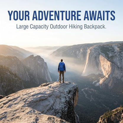 Waterproof Hiking Backpack Lightweight & Portable – Foldable Outdoor Daypack for Travel Camping and Sports Blue