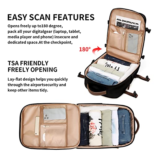 GOLF SUPAGS Laptop Backpack with Separate Laptop Compartment Fits 15.6 Inch Notebook Large Capacity Computer Bag for Women Work Travel College Backpacks (Black) - color: Black