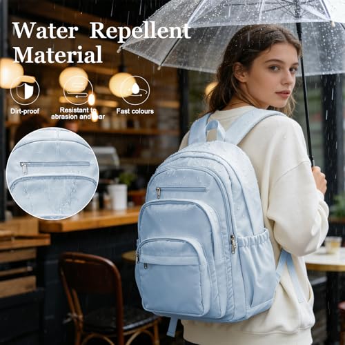 College Backpack For Women Men,Lightweight High School Bag,School Backpack With Lots Of Pockets,Cute Bookbag For Teens Boys Girls,Casual Daypack Backpack For School(Blue) - color: A4-blue