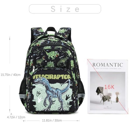 abshoo Cute Dinosaur School Backpack For Boys Elementary Kindergarten Kids School Bag (Dinosaur Black C) - color: Dinosaur Black C