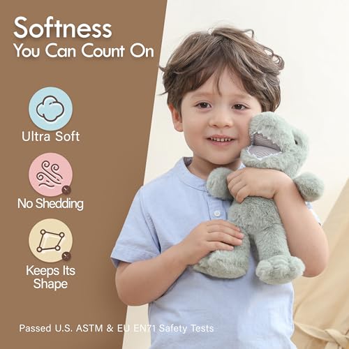 Moonkie Hug & Go Dinosaur Toddler Backpack – Soft Plush Bag with Take-Along Toy for Boys Aged 2–4 | Ideal for Daycare, Travel & Birthday Gifts - color: Dinosaur