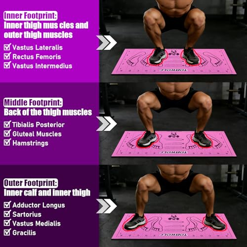 31.5'' X 13.8'' Non-Slip Squat Mat with Foot Position, Pro-Grade Exercise Mat Great for Squats, Leg and Lunges, Improving Muscle Activation, Versatility and Safety, Ideal for Home Fitness Enthusiasts - color: Pink