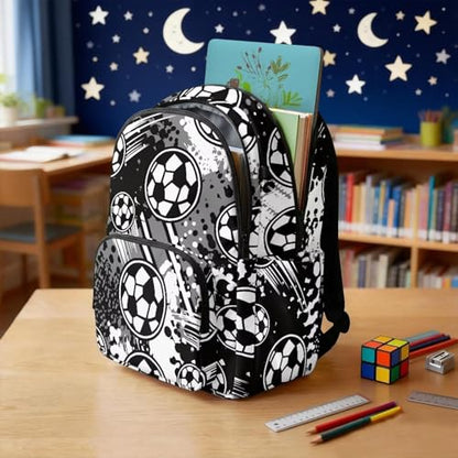 Football 17-Inch Travel Backpack Lightweight Multi-Pocket Laptop Bookbag for College Students Office Workers and Outdoor Enthusiasts - color: Football3