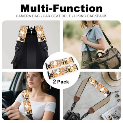2Pcs Soft Auto Seat Belt Cover Pads, Cute Dog Car Seatbelt Shoulder Cushion for Comfortable Driving, Compatible with All Cars' Seatbelt and Backpack Straps 11x2.4inch - color: Dog