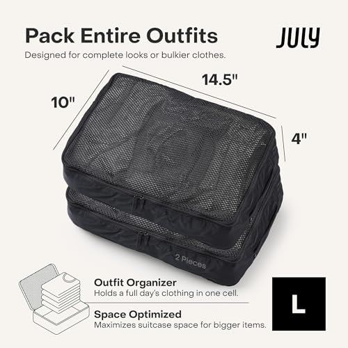 July Packing Cells, 4 Set Packing Cubes, Luggage Organizer Bags, Charcoal - color: Charcoal