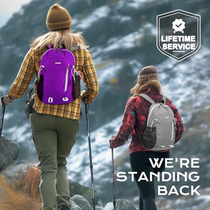 VPBAGE 15L Water-resistant Hiking Daypack, Small Backpack Travel Outdoor, Lightweight Day Pack with Tool Loops - color: A-light Grey