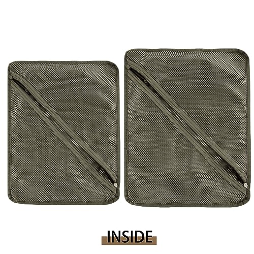 PETAC GEAR Tactical Storage Mesh Pouch Set,Insert Modular Utility Admin Pockets,Travel Organizer EDC Bag - color: Ranger Green