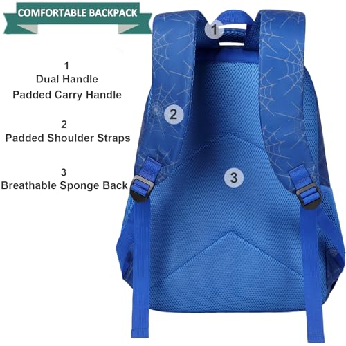 JIANYA School Backpack for Boys and Girls Elementary Children's School Bag Kids Backpack with Lunch Box - color: Letters/ Blue