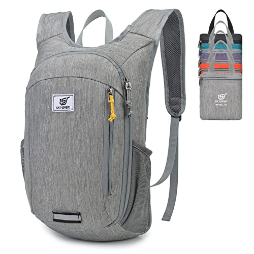 SKYSPER Small Daypack 10L/15L/20L Hiking Backpack Packable Lightweight Travel Day Pack for Women Men - color: Grey, size: 10l