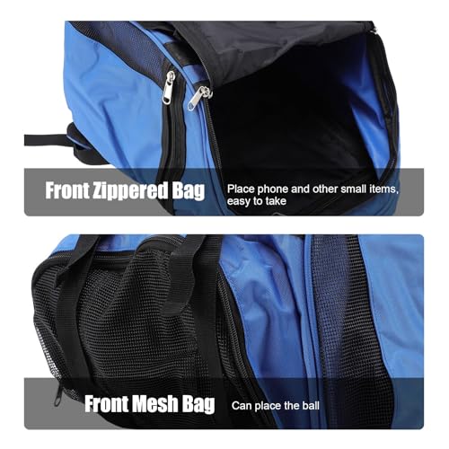 Zunate Large Capacity Sports Backpack, Oxford Cloth Bag with Laptop Compartment and Ventilated Mesh Pockets for Football Basketball Gear in Red, 40 X 30 X 25cm - color: Blue