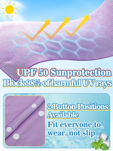 Acostop 3 Pcs Long Lasting Cooling Hoodie Towels for Neck and Face- Absorbent & Quick Drying Cooling Towel Wraps for Women, Sun Protection in Summer Extreme Heat Hot Weather (Blue, Purple, Green) - color: Blue, Purple, Green