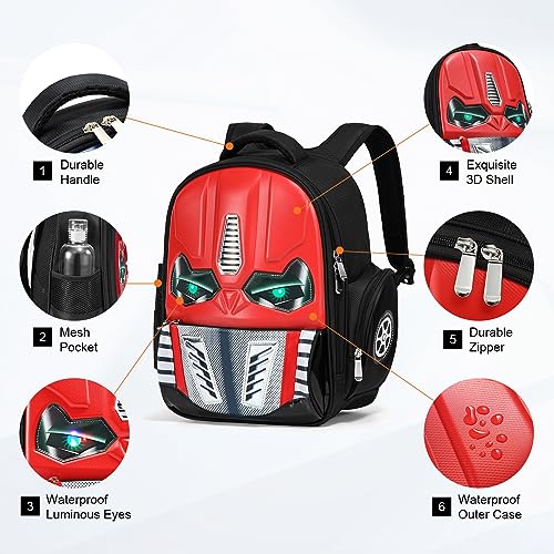 Dilunar Kids Backpack for School Child Boys Kindergarten Elementary Toddler Bag - color: Red, size: 14"