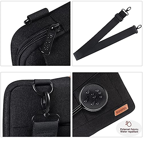 DOMISO 17-17.3 Inch Laptop Sleeve Bag Business Briefcase Messenger Bag Compatible with 17.3" Dell Computer/HP Pavilion 17/ProBook 470/MSI GS73VR Stealth PRO/Dell/Lenovo/Acer/ASUS,Black - color: Black, size: 17 - 17.3 Inch