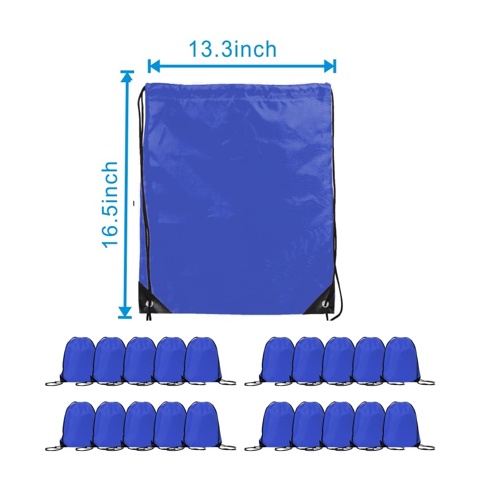 Drawstring Backpack Bulk 20 Pcs Draw String Backpack Bags DIY Gym Sports Traveling Yoga Cinch Bag Sackpack Drawstring (Royal Blue bluenoya) - color: Royalblue