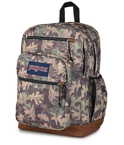 JanSport Cool Backpack with 15-inch Laptop Sleeve, Large Computer Bag Rucksack with 2 Compartments, Ergonomic Straps, Woodland Camo - color: Woodland Camo Green/Grey/Charcoal