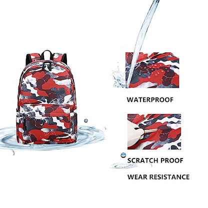 Lmwzh Backpack For Boys Elementary School Bags Kids Bookbag Waterproof Lightweight Durable(A-Red) - color: A-red