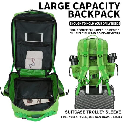 Military Tactical Backpack 45L/25L 3 Day Assault Pack Molle Daypack Hiking Backpack for Men and Women - color: Green, size: 45L