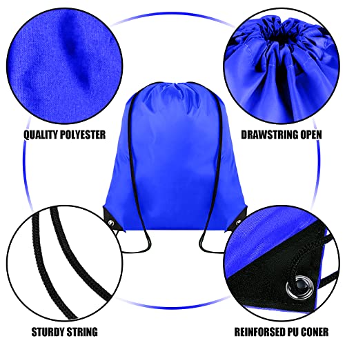 Grneric Drawstring Backpack Bulk 100Pcs Cinch Bag, Polyester Drawstring Bags for Gym Beach Sports Short Trip Party (Navy Blue) - color: Navy Blue