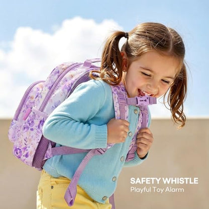 mibasies Toddler Backpacks for Girls 2-4: Little Kid Bookbag for Preschool Prek Daycare Purple Flower - color: Purple Flower, style: Toddler-12"h(not Fit Folder)