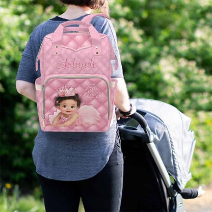 Newcos Custom Baby Girls Diaper Bag Backpack for Mom, Personalized Pink Mommy Diapers Nursing Bag with Name Water Bottle Customized Diaper Bag for Girls Daypack Travel Bag for Women Men Travel - color: Patten 23