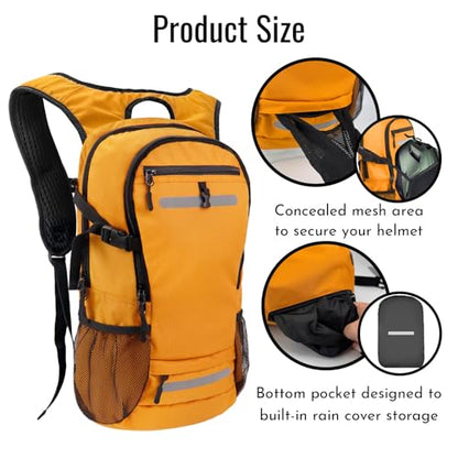 20L Hydration Backpack with 3L Water Bladder Water Backpack for Hiking Hydration Pack Insulated Daypack for Commuting Black - color: Orange